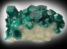 Dioptase on Calcite from Tsumeb Mine, Otavi-Bergland District, Oshikoto, Namibia