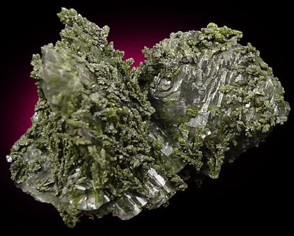 Mottramite on Calcite from Tsumeb Mine, Otavi-Bergland District, Oshikoto, Namibia