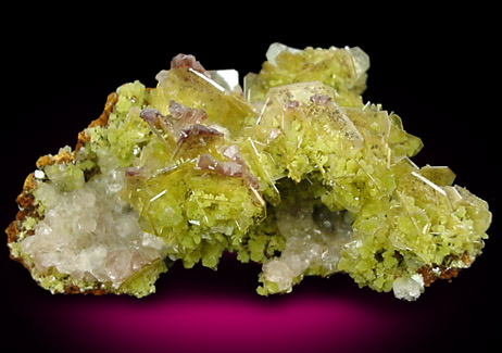 Wulfenite, Mimetite, Calcite from Mapimi District, Durango, Mexico