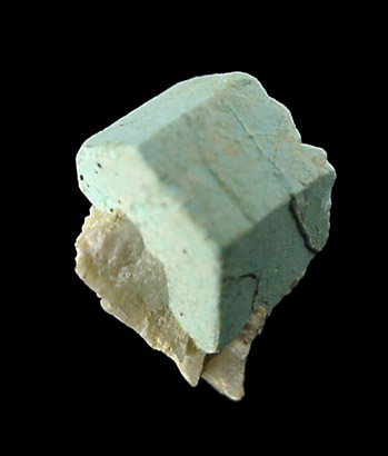 Turquoise pseudomorph after Beryl from Apache Canyon Mines, Turquoise Mountains, San Bernardino County, California