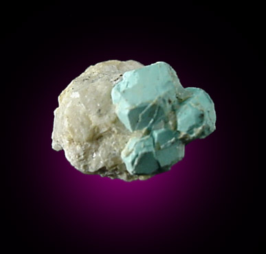 Turquoise pseudomorph after Beryl from Apache Canyon Mines, Turquoise Mountains, San Bernardino County, California