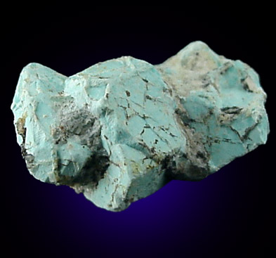 Turquoise pseudomorph after Beryl from Apache Canyon Mines, Turquoise Mountains, San Bernardino County, California