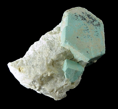 Turquoise pseudomorph after Beryl from Apache Canyon Mines, Turquoise Mountains, San Bernardino County, California