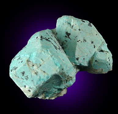 Turquoise pseudomorph after Beryl from Apache Canyon Mines, Turquoise Mountains, San Bernardino County, California