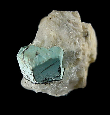 Turquoise pseudomorph after Beryl from Apache Canyon Mines, Turquoise Mountains, San Bernardino County, California