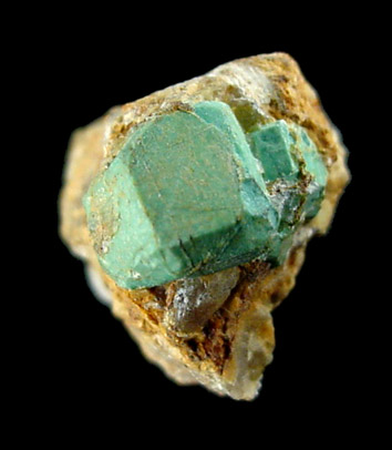 Turquoise pseudomorph after Beryl from Apache Canyon Mines, Turquoise Mountains, San Bernardino County, California