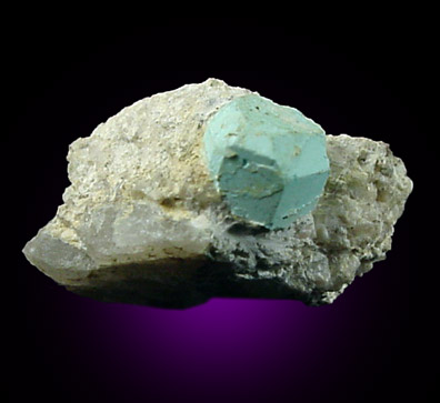 Turquoise pseudomorph after Beryl from Apache Canyon Mines, Turquoise Mountains, San Bernardino County, California