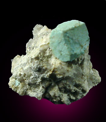 Turquoise pseudomorph after Beryl from Apache Canyon Mines, Turquoise Mountains, San Bernardino County, California