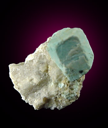 Turquoise pseudomorph after Beryl from Apache Canyon Mines, Turquoise Mountains, San Bernardino County, California