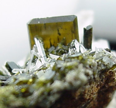 Epidote, Quartz, Calcite, Byssolite from Kuh-e Khorram, near Kuhandan, Zagros Mountains, Markazi Province, Iran