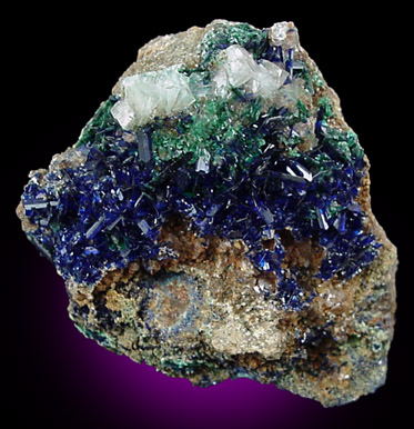 Azurite, Malachite from Apex Mine, San Carlos, Manuel Benavides, Chihuahua, Mexico