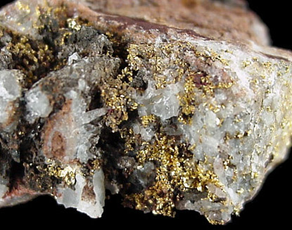 Gold in Quartz from Mystic Mine, north of Sun City, Maricopa County, Arizona