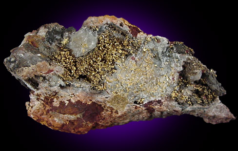 Gold in Quartz from Mystic Mine, north of Sun City, Maricopa County, Arizona