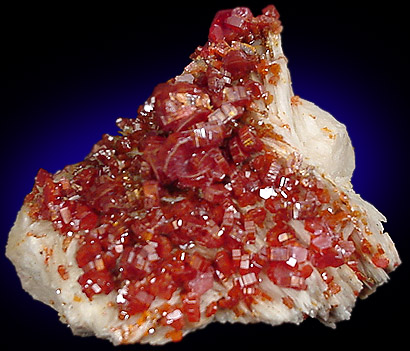 Vanadinite on Barite from Mibladen, Morocco