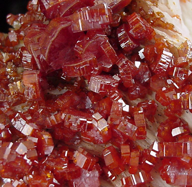 Vanadinite on Barite from Mibladen, Morocco