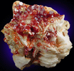 Vanadinite on Barite from Mibladen, Morocco