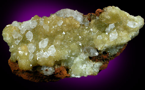 Adamite with Calcite from Mina Ojuela, Mapimi, Durango, Mexico