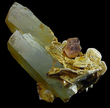 Fluorapatite on Beryl from Nagir, Hunza Valley, Gilgit-Baltistan, Pakistan