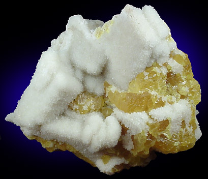 Aragonite and Sulfur from Agrigento District (Girgenti), Sicily, Italy