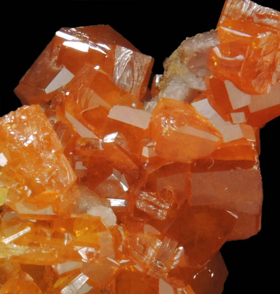 Wulfenite over Calcite with Mimetite from Sierra de Los Lamentos, Chihuahua, Mexico