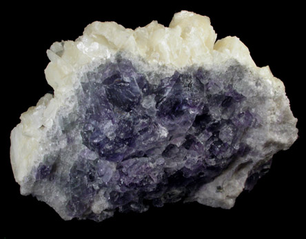 Stilbite and Calcite on Fluorite from Railroad cut near Thomaston Dam, Litchfield County, Connecticut