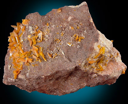 Wulfenite from Rowley Mine, 20 km northwest of Theba, Painted Rock Mountains, Maricopa County, Arizona