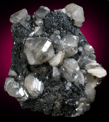 Cerussite, Barite, Galena from Mibladen, Haute Moulouya Basin, Zeida-Aouli-Mibladen belt, Midelt Province, Morocco