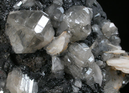 Cerussite, Barite, Galena from Mibladen, Haute Moulouya Basin, Zeida-Aouli-Mibladen belt, Midelt Province, Morocco