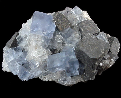 Galena on Fluorite from Hansonburg District, 8.5 km south of Bingham, Socorro County, New Mexico