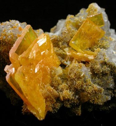 Wulfenite and Mimetite from San Francisco Mine, Cerro Prieto, Cucurpe, Sonora, Mexico