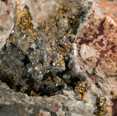 Gold on Quartz from Mystic Mine, north of Sun City, Maricopa County, Arizona
