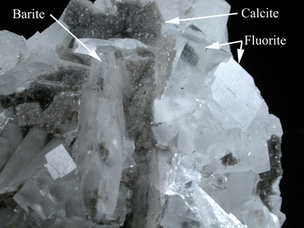 Fluorite and Barite from Mina Emilio, Loroñe, Caravia District, Asturias, Spain