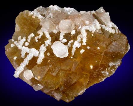 Fluorite with Calcite and Dolomite from Moscona Mine, Villabona District, Asturias, Spain