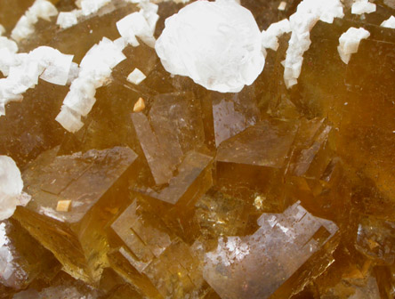 Fluorite with Calcite and Dolomite from Moscona Mine, Villabona District, Asturias, Spain