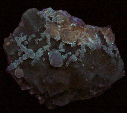 Fluorite with Calcite and Dolomite from Moscona Mine, Villabona District, Asturias, Spain