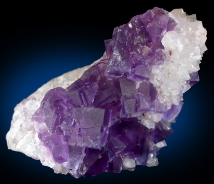 Fluorite on Quartz from Caravia-Berbes District, Asturias, Spain