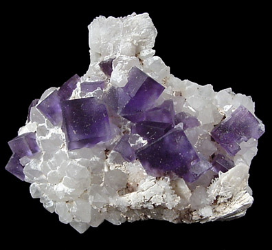 Fluorite on Quartz from Caravia-Berbes District, Asturias, Spain