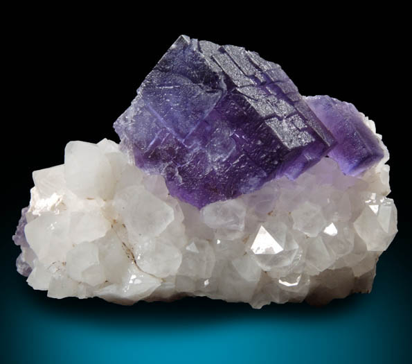 Fluorite on Quartz from Caravia-Berbes District, Asturias, Spain