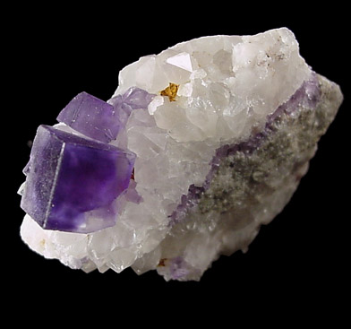 Fluorite on Quartz from Caravia-Berbes District, Asturias, Spain