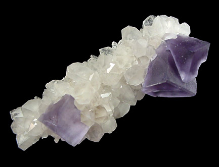 Fluorite on Quartz from Caravia-Berbes District, Asturias, Spain