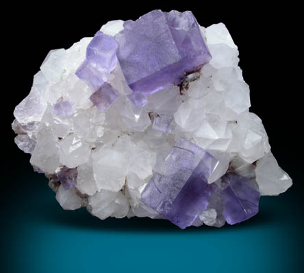 Fluorite on Quartz from Caravia-Berbes District, Asturias, Spain