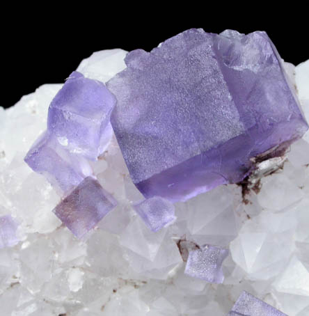 Fluorite on Quartz from Caravia-Berbes District, Asturias, Spain