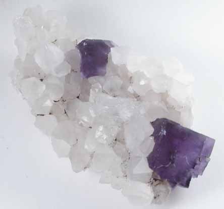 Fluorite on Quartz from Caravia-Berbes District, Asturias, Spain