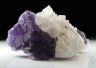 Fluorite on Quartz with Barite from Caravia-Berbes District, Asturias, Spain