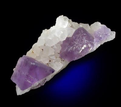 Fluorite on Quartz from Caravia-Berbes District, Asturias, Spain