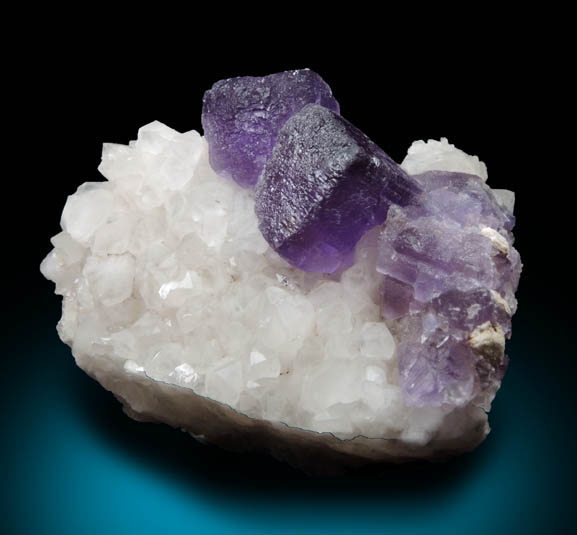 Fluorite on Quartz from Caravia-Berbes District, Asturias, Spain