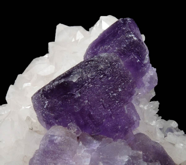 Fluorite on Quartz from Caravia-Berbes District, Asturias, Spain