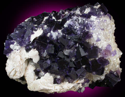 Fluorite on Quartz with Barite from Caravia-Berbes District, Asturias, Spain