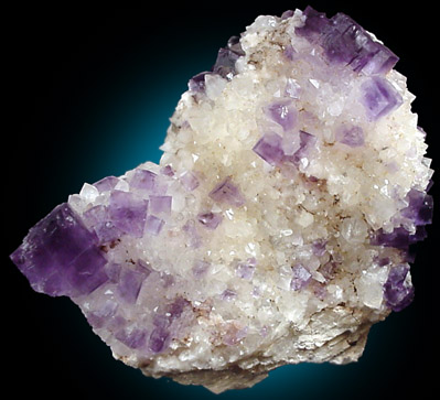 Fluorite on Quartz from Caravia-Berbes District, Asturias, Spain