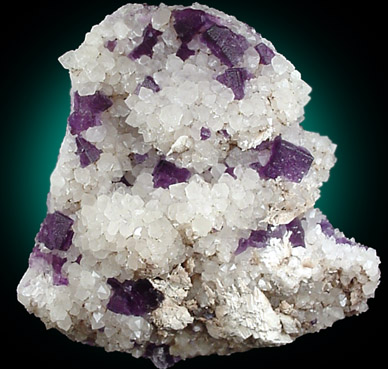 Fluorite on Quartz from Caravia-Berbes District, Asturias, Spain